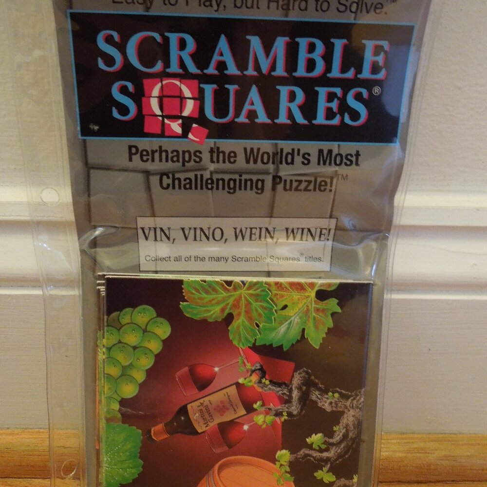Scramble Squares Puzzle “Vin, Vino, Wein, Wine!” 9 Piece Challenge Puzzle - NIP